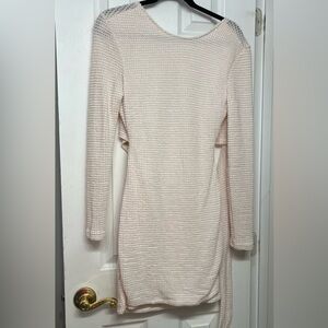 Cream Long Sleeve Knit Dress